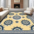 thumbnail image 1 of ODIKA 6'x9' Machine Washable Non-Slip Area Rug, Classic Lattice Trellis with Stylized Floral Medallions and Details High Traffic Rug, Beige, 666064, 1 of 7