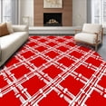 thumbnail image 1 of ODIKA 6'x9' Machine Washable Non-Slip Area Rug, Classic Tartan Grid Design Entry with Winter Celebration Theme High Traffic Rug, Red, 616267, 1 of 7