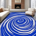 thumbnail image 1 of ODIKA 6'x9' Machine Washable Non-Slip Area Rug, Cloud Burst Tie Dye Spiral Design Accent High Traffic Rug with Pad, Blue, 591575, 1 of 8