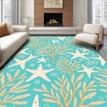 thumbnail image 1 of ODIKA 6x9 Machine Washable Non-Slip Area Rug, Coastal High Traffic Rug, Turquoise, 707700, 1 of 7