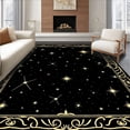 thumbnail image 1 of ODIKA 6'x9' Machine Washable Non-Slip Area Rug, Constellation Tree Skirt with Celestial Embellishments High Traffic Rug, Black, 630841, 1 of 7