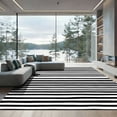 thumbnail image 1 of ODIKA 6'x9' Machine Washable Non-Slip Area Rug, Contemporary Black and Stripes with Alternating Wide Narrow Bands High Traffic Rug, Black, 889891, 1 of 7