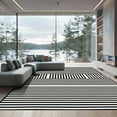 thumbnail image 1 of ODIKA 6'x9' Machine Washable Non-Slip Area Rug, Contemporary Contrast Stripe with Sophisticated Black and Design High Traffic Rug with Pad, Black, 889889, 1 of 8