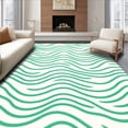 thumbnail image 1 of ODIKA 6'x9' Machine Washable Non-Slip Area Rug, Contemporary Minimalist Wave Ripple Textured Modern Elegant High Traffic Rug, Green, 525263, 1 of 7