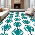 thumbnail image 1 of ODIKA 6'x9' Machine Washable Non-Slip Area Rug, Contemporary Motif with Symmetrical Interlocking Design High Traffic Rug with Pad, Teal, 358612, 1 of 8
