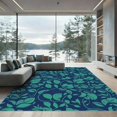 thumbnail image 1 of ODIKA 6'x9' Machine Washable Non-Slip Area Rug, Contemporary Navy Blue High Traffic Rug, Blue, 1050838, 1 of 7