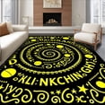 thumbnail image 1 of ODIKA 6'x9' Machine Washable Non-Slip Area Rug, Cosmic Alphabet Discovery Educational Play High Traffic Rug with Pad, Black, 687343, 1 of 8