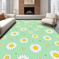 thumbnail image 1 of ODIKA 6'x9' Machine Washable Non-Slip Area Rug, Crochet Yarn Hook Kit Daisy Field Design Pre Printed Canvas Handcraft High Traffic Rug with Pad, Green, 640456, 1 of 8