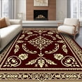 thumbnail image 1 of ODIKA 6'x9' Machine Washable Non-Slip Area Rug, Damask Baroque Elegance with Classical European Styling High Traffic Rug, Brown, 553983, 1 of 7