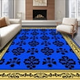thumbnail image 1 of ODIKA 6'x9' Machine Washable Non-Slip Area Rug, Damask Baroque Scrollwork Ornamental Indoor High Traffic Rug with Pad, Blue, 485839, 1 of 8