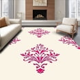 thumbnail image 1 of ODIKA 6'x9' Machine Washable Non-Slip Area Rug, Damask Flourish Design with Ornamental Garden High Traffic Rug, Pink, 541671, 1 of 7