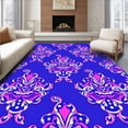 thumbnail image 1 of ODIKA 6'x9' Machine Washable Non-Slip Area Rug, Damask Swirl Traditional Ornate Handwoven High Traffic Rug with Pad, Blue, 731070, 1 of 8