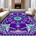 thumbnail image 1 of ODIKA 6'x9' Machine Washable Non-Slip Area Rug, Deluxe Beach Reinforced Fabric Labeling Facility High Traffic Rug with Pad, Purple, 618763, 1 of 8