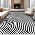 thumbnail image 1 of ODIKA 6'x9' Machine Washable Non-Slip Area Rug, Design with Alternating Tile Motifs High Traffic Rug, Black, 513371, 1 of 5