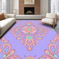 thumbnail image 1 of ODIKA 6'x9' Machine Washable Non-Slip Area Rug, Distressed Damask Heritage Artistic High Traffic Rug, Purple, 577120, 1 of 7