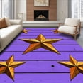 thumbnail image 1 of ODIKA 6'x9' Machine Washable Non-Slip Area Rug, Distressed Plank Insignia Retro Saloon Style High Traffic Rug, Purple, 663755, 1 of 7