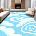 thumbnail image 1 of ODIKA 6'x9' Machine Washable Non-Slip Area Rug, Dreamy Cloud Ripple Motif Sweet Anime Inspired Floor Covering High Traffic Rug with Pad, Blue, 725342, 1 of 8