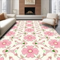 thumbnail image 1 of ODIKA 6'x9' Machine Washable Non-Slip Area Rug, Dreamy Floral Lattice Elegant High Traffic Rug, Pink, 560482, 1 of 7