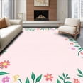 thumbnail image 1 of ODIKA 6'x9' Machine Washable Non-Slip Area Rug, Dreamy Learning Garden with Interlocking Florals and Pastel Alphabet High Traffic Rug, Pink, 687423, 1 of 7