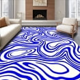 thumbnail image 1 of ODIKA 6'x9' Machine Washable Non-Slip Area Rug, Dynamic Faceoff Whirlwind Interlocking Hockey Motif High Traffic Rug, Blue, 677837, 1 of 7