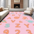 thumbnail image 1 of ODIKA 6'x9' Machine Washable Non-Slip Area Rug, Early Literacy Development Playmat Kindergarten Preparation High Traffic Rug with Pad, Pink, 692275, 1 of 8
