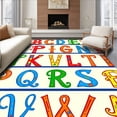 thumbnail image 1 of ODIKA 6'x9' Machine Washable Non-Slip Area Rug, Educational ABC with Colorful Letter Graphics High Traffic Rug with Pad, Red, 689214, 1 of 8