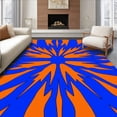 thumbnail image 1 of ODIKA 6'x9' Machine Washable Non-Slip Area Rug, Electric Fanburst Motif with Modern Interlocking Edges High Traffic Rug, Orange, 669999, 1 of 7