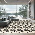 thumbnail image 1 of ODIKA 6'x9' Machine Washable Non-Slip Area Rug, Elegant Abstract Animal with Cultural Influence High Traffic Rug with Pad, Beige, 906729, 1 of 8