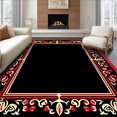 thumbnail image 1 of ODIKA 6'x9' Machine Washable Non-Slip Area Rug, Elegant Dining Implement Welcome with Sophisticated Culinary Art High Traffic Rug with Pad, Red, 734952, 1 of 8