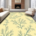 thumbnail image 1 of ODIKA 6'x9' Machine Washable Non-Slip Area Rug, Elegant Lattice with Stylized Botanical High Traffic Rug, Yellow, 338097, 1 of 7