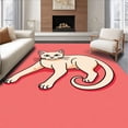 thumbnail image 1 of ODIKA 6'x9' Machine Washable Non-Slip Area Rug, Elegant Lounging Feline Household Necessity High Traffic Rug with Pad, Beige, 722705, 1 of 8