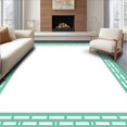 thumbnail image 1 of ODIKA 6'x9' Machine Washable Non-Slip Area Rug, Elegant Minimalist Border With Abstract Interlocking Motifs High Traffic Rug with Pad, Green, 497327, 1 of 8