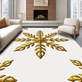 thumbnail image 1 of ODIKA 6'x9' Machine Washable Non-Slip Area Rug, Elegant Snowflake Medallion Tree Collar with Sparkling Sequin Embellishments High Traffic Rug with Pad, Gold, 625171, 1 of 8