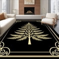 thumbnail image 1 of ODIKA 6'x9' Machine Washable Non-Slip Area Rug, Elegant Spruce Adornment Heartwarming Hospitality Symbol High Traffic Rug, Black, 628793, 1 of 7