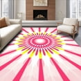 thumbnail image 1 of ODIKA 6'x9' Machine Washable Non-Slip Area Rug, Elegant Sunburst Radial Blossom Decoration High Traffic Rug with Pad, Pink, 481441, 1 of 8