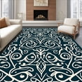 thumbnail image 1 of ODIKA 6'x9' Machine Washable Non-Slip Area Rug, Elegant Swirl Paisley Damask Contemporary Abstract High Traffic Rug with Pad, Black, 568849, 1 of 8