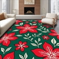 thumbnail image 1 of ODIKA 6x9 Machine Washable Non-Slip Area Rug, Elegant Winter Blossom Entryway Greeting Seasonal Decorative High Traffic Rug, Green, 607746, 1 of 7