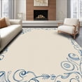 thumbnail image 1 of ODIKA 6'x9' Machine Washable Non-Slip Area Rug, Elegant Winter Tree Base Cover with Feathered Swirls High Traffic Rug with Pad, Beige, 639635, 1 of 8
