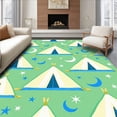 thumbnail image 1 of ODIKA 6'x9' Machine Washable Non-Slip Area Rug, Enchanted Camping Ground Design with Starry Night High Traffic Rug, Green, 683208, 1 of 7