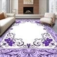 thumbnail image 1 of ODIKA 6'x9' Machine Washable Non-Slip Area Rug, Enchanted Garden Blossom Floral Whimsical Magical Wonderland High Traffic Rug, Purple, 475738, 1 of 7