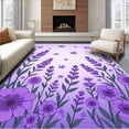 thumbnail image 1 of ODIKA 6'x9' Machine Washable Non-Slip Area Rug, Enchanted Garden Blossoms Whimsical Fantasy Dream High Traffic Rug with Pad, Purple, 532681, 1 of 8