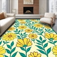 thumbnail image 1 of ODIKA 6'x9' Machine Washable Non-Slip Area Rug, Enchanted Garden Lattice Blossom High Traffic Rug with Pad, Yellow, 419519, 1 of 8