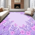 thumbnail image 1 of ODIKA 6'x9' Machine Washable Non-Slip Area Rug, Enchanted Garden Tree Skirt with Springtime Blossom Motifs High Traffic Rug, Pink, 631855, 1 of 7