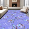thumbnail image 1 of ODIKA 6'x9' Machine Washable Non-Slip Area Rug, Enchanted Garden Wings with Floral Swirl Details High Traffic Rug with Pad, Blue, 721225, 1 of 8