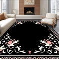 thumbnail image 1 of ODIKA 6'x9' Machine Washable Non-Slip Area Rug, Enchanted Holiday Magic Whimsical Christmas Floor Covering High Traffic Rug with Pad, Black, 736062, 1 of 8