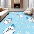 thumbnail image 1 of ODIKA 6'x9' Machine Washable Non-Slip Area Rug, Enchanted Hooked Canvas Pre Printed Festive Kit High Traffic Rug with Pad, Blue, 730147, 1 of 8