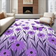 thumbnail image 1 of ODIKA 6'x9' Machine Washable Non-Slip Area Rug, Enchanted Meadow Featuring Fluttering Butterflies and Blossoms High Traffic Rug, Purple, 721194, 1 of 7