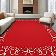 thumbnail image 1 of ODIKA 6'x9' Machine Washable Non-Slip Area Rug, Enchanted Moon Phases with Floating and Whimsical Sky High Traffic Rug with Pad, Red, 691529, 1 of 8