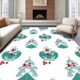thumbnail image 1 of ODIKA 6'x9' Machine Washable Non-Slip Area Rug, Enchanted Pine Forest with Interlocking Evergreen and Frosted Berry Details High Traffic Rug with Pad, White, 739024, 1 of 8