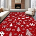 thumbnail image 1 of ODIKA 6'x9' Machine Washable Non-Slip Area Rug, Enchanted Snowfall Wonderland Decorative Pathway Accent High Traffic Rug with Pad, Red, 505531, 1 of 8